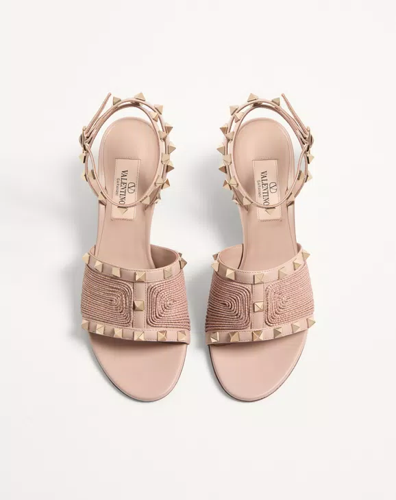 Valentino Rockstud Calfskin Sandal With Cornely Embroidery 60Mm - Image 5